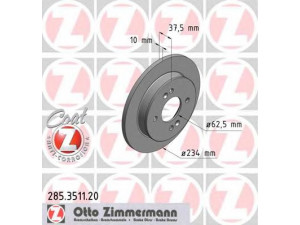 ZIMMERMANN 285.3511.20 stabdžių diskas 
 Dviratė transporto priemonės -> Stabdžių sistema -> Stabdžių diskai / priedai
58411-0X500, 58411-07300, 58411-07500