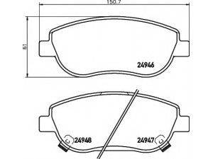 HELLA 8DB 355 014-871 stabdžių trinkelių rinkinys, diskinis stabdys 
 Techninės priežiūros dalys -> Papildomas remontas
0446505260