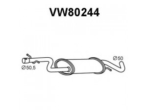 VENEPORTE VW80244 priekinis duslintuvas 
 Išmetimo sistema -> Duslintuvas
1T0253209AF, 1T0253209AK