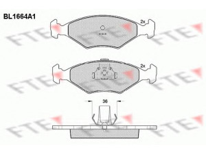 FTE BL1664A1 stabdžių trinkelių rinkinys, diskinis stabdys 
 Techninės priežiūros dalys -> Papildomas remontas
7078947, 77362311