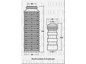 BORG & BECK BPK7087 apsauginio dangtelio komplektas, amortizatorius
357513425, 8D5512131F, 357513425