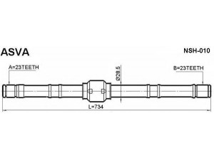 ASVA NSH-010 kardaninis velenas 
 Ratų pavara -> Kardaninis velenas