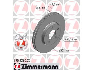 ZIMMERMANN 290.2260.20 stabdžių diskas 
 Dviratė transporto priemonės -> Stabdžių sistema -> Stabdžių diskai / priedai
C2C41249, JLM 20150