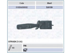 MAGNETI MARELLI 510034308502 vairo kolonėlės jungiklis 
 Vidaus įranga -> Rankinės/kojinės svirties sistema
96049667ZL