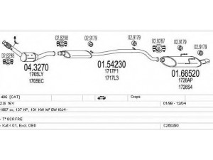 MTS C260290006198 išmetimo sistema 
 Išmetimo sistema -> Išmetimo sistema, visa