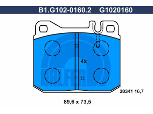 GALFER B1.G102-0160.2 stabdžių trinkelių rinkinys, diskinis stabdys 
 Techninės priežiūros dalys -> Papildomas remontas
000 420 59 20, 000 420 60 20, 000 420 94 20