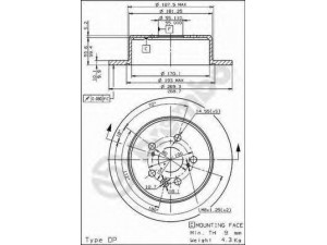 BREMBO 08.5625.30 stabdžių diskas 
 Stabdžių sistema -> Diskinis stabdys -> Stabdžių diskas
4243120330