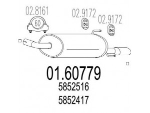 MTS 01.60779 galinis duslintuvas 
 Išmetimo sistema -> Duslintuvas
5852417, 5852516