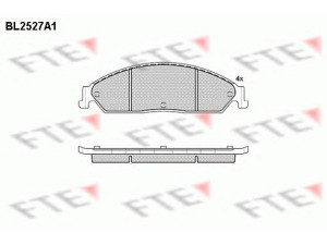 FTE BL2527A1 stabdžių trinkelių rinkinys, diskinis stabdys 
 Techninės priežiūros dalys -> Papildomas remontas
BR2Z-2011-AA, BR2Z-2011-AA