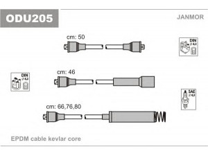 JANMOR ODU205 uždegimo laido komplektas 
 Kibirkšties / kaitinamasis uždegimas -> Uždegimo laidai/jungtys
1612462, 90009357