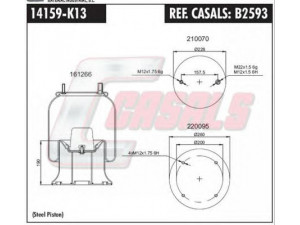 CASALS B2593 dėklas, pneumatinė pakaba