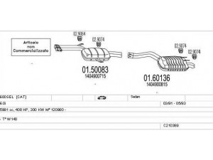 MTS C210389008835 išmetimo sistema 
 Išmetimo sistema -> Išmetimo sistema, visa