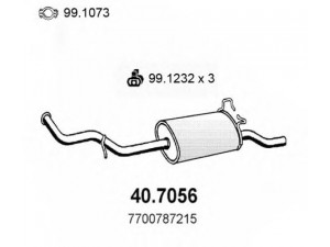 ASSO 40.7056 galinis duslintuvas 
 Išmetimo sistema -> Duslintuvas
7700787215, 7700876249, 7701470163