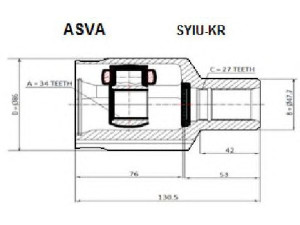 ASVA SYIU-KR jungčių komplektas, kardaninis velenas 
 Ratų pavara -> Sujungimai/komplektas
4130009002