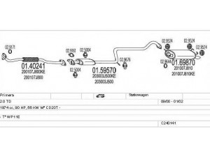 MTS C240141004619 išmetimo sistema 
 Išmetimo sistema -> Išmetimo sistema, visa
