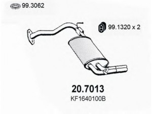ASSO 20.7013 galinis duslintuvas 
 Išmetimo sistema -> Duslintuvas
KF1640100B, KF1640100C