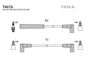 TESLA T467G uždegimo laido komplektas 
 Kibirkšties / kaitinamasis uždegimas -> Uždegimo laidai/jungtys