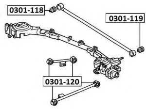 ASVA 0301-119 valdymo svirties/išilginių svirčių įvorė 
 Ašies montavimas/vairavimo mechanizmas/ratai -> Valdymo svirtis/pasukamosios svirties sujungimas -> Montavimas/sutvirtinimas
52361-SF4-003