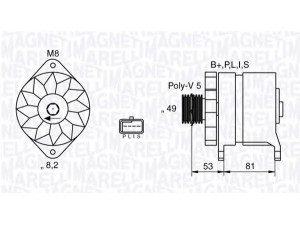 MAGNETI MARELLI 063532635010 kintamosios srovės generatorius 
 Elektros įranga -> Kint. sr. generatorius/dalys -> Kintamosios srovės generatorius
96 224 431, 96 252 547, 96 252 551