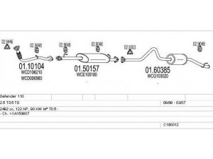 MTS C180012001461 išmetimo sistema 
 Išmetimo sistema -> Išmetimo sistema, visa