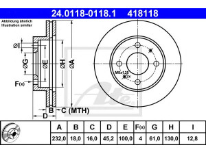 ATE 24.0118-0118.1 stabdžių diskas 
 Stabdžių sistema -> Diskinis stabdys -> Stabdžių diskas
40206-0M601, 40206-0M602