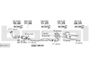 BOSAL 050.058.51 išmetimo sistema 
 Išmetimo sistema -> Išmetimo sistema, visa