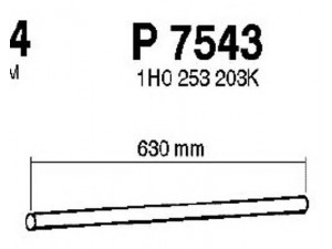 FENNO P7543 išleidimo kolektorius 
 Išmetimo sistema -> Išmetimo vamzdžiai
1H0253203K