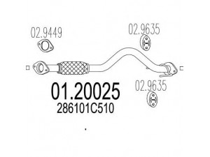 MTS 01.20025 išleidimo kolektorius 
 Išmetimo sistema -> Išmetimo vamzdžiai
286101C510