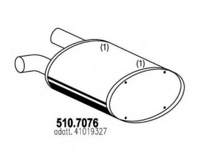 ASSO 510.7076 vidurinis / galinis duslintuvas 
 Išmetimo sistema -> Duslintuvas
41019327
