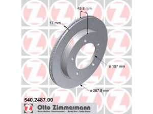 ZIMMERMANN 540.2487.00 stabdžių diskas 
 Dviratė transporto priemonės -> Stabdžių sistema -> Stabdžių diskai / priedai
55211-56B00, 55211-56B01, 55211-76J10