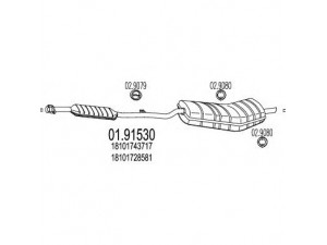 MTS 01.91530 galinis duslintuvas 
 Išmetimo sistema -> Duslintuvas
18101728581, 18101743717