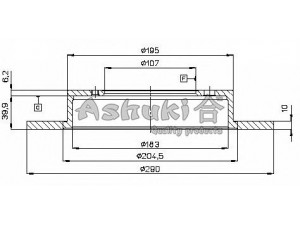 ASHUKI K016-05 stabdžių diskas 
 Stabdžių sistema -> Diskinis stabdys -> Stabdžių diskas
0 986 478 539/BOSCH, 08.5266.10/BREMBO