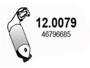 ASSO 12.0079 katalizatoriaus keitiklis 
 Išmetimo sistema -> Katalizatoriaus keitiklis
46796685