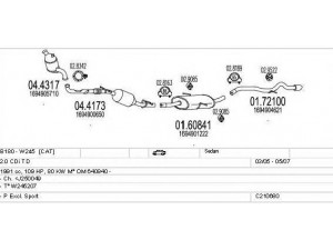 MTS C210680009945 išmetimo sistema 
 Išmetimo sistema -> Išmetimo sistema, visa