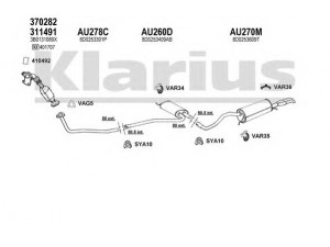 KLARIUS 940501U išmetimo sistema 
 Išmetimo sistema -> Išmetimo sistema, visa