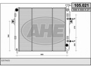 AHE 105.021 radiatorius, variklio aušinimas 
 Aušinimo sistema -> Radiatorius/alyvos aušintuvas -> Radiatorius/dalys
52079425