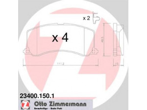 ZIMMERMANN 23400.150.1 stabdžių trinkelių rinkinys, diskinis stabdys 
 Techninės priežiūros dalys -> Papildomas remontas
5580060G60, 5580061G50, 5580061G60