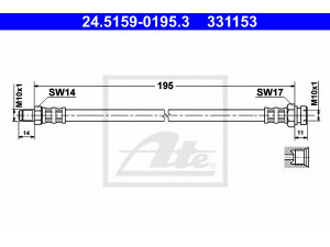 ATE 24.5159-0195.3 stabdžių žarnelė 
 Stabdžių sistema -> Stabdžių žarnelės
MR129745