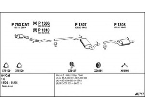FENNO AU717 išmetimo sistema 
 Išmetimo sistema -> Išmetimo sistema, visa