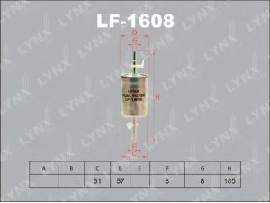 LYNXauto LF-1608 kuro filtras 
 Techninės priežiūros dalys -> Papildomas remontas
1212739, 1224577, 1308406, 1348376
