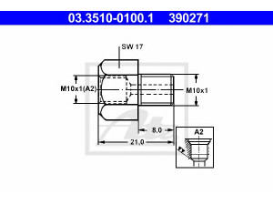 ATE 03.3510-0100.1 adapteris, stabdžių žarnelė
8.282.000.908