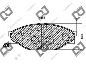 DJ PARTS BP1008 stabdžių trinkelių rinkinys, diskinis stabdys 
 Techninės priežiūros dalys -> Papildomas remontas
AY040-TY013, AY040TY013, 02291-26310