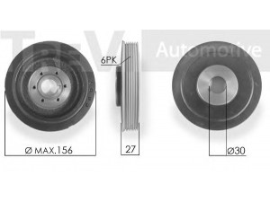 TREVI AUTOMOTIVE PC1118 skriemulys, alkūninis velenas 
 Diržinė pavara -> Dirželio skriemulys
0515Q0, 0515S8, 515Q0, 515S8, 0515Q0