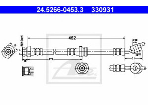 ATE 24.5266-0453.3 stabdžių žarnelė 
 Stabdžių sistema -> Stabdžių žarnelės
46210-5M405