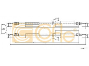 COFLE 10.8227 trosas, stovėjimo stabdys 
 Stabdžių sistema -> Valdymo svirtys/trosai
30742642, 31257680, 31262940