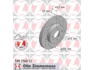 ZIMMERMANN 590.2560.52 stabdžių diskas 
 Stabdžių sistema -> Diskinis stabdys -> Stabdžių diskas
43512-12550