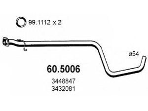 ASSO 60.5006 išleidimo kolektorius 
 Išmetimo sistema -> Išmetimo vamzdžiai
3432081, 3448847, 3473007, 3473010