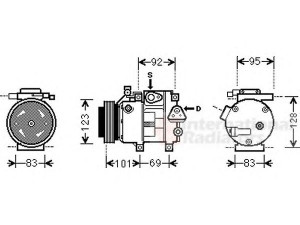 VAN WEZEL 8200K214 kompresorius, oro kondicionierius 
 Oro kondicionavimas -> Kompresorius/dalys
97701-2L300, 977011H300, 977012L300