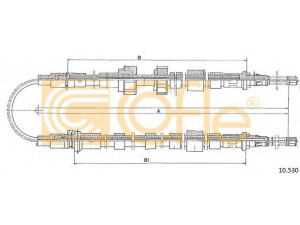COFLE 10.530 trosas, stovėjimo stabdys 
 Stabdžių sistema -> Valdymo svirtys/trosai
6141433