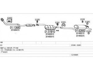 MTS C210005004952 išmetimo sistema 
 Išmetimo sistema -> Išmetimo sistema, visa